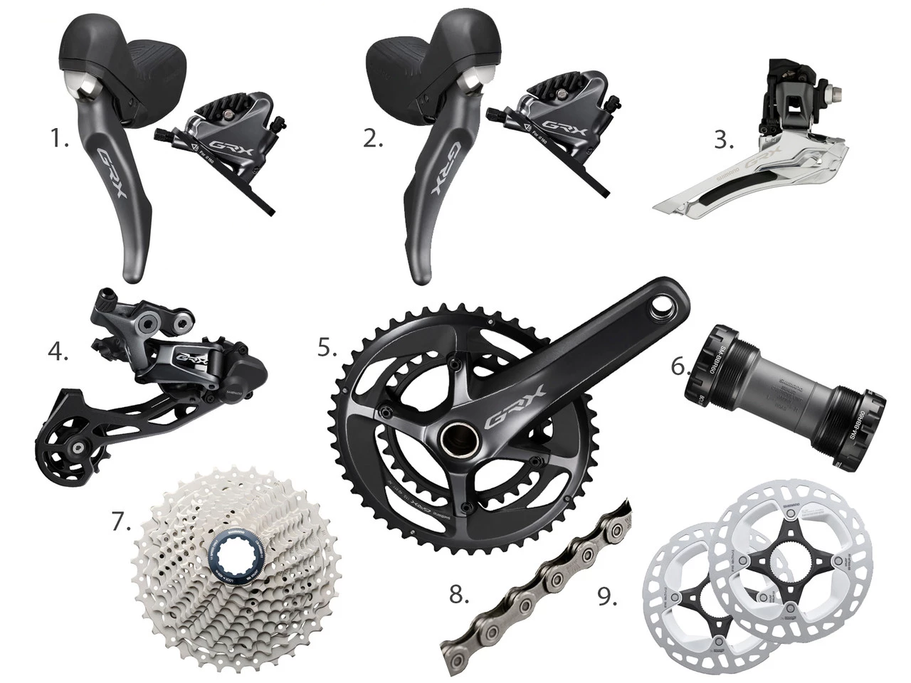 Shimano GRX RX810 2 x Mechanical Groupset 1 Shimano GRX RX810 2 x Mechanical Groupset